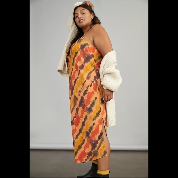 Anthropologie Orange and Black Maxi Dress - Picture 4 of 14